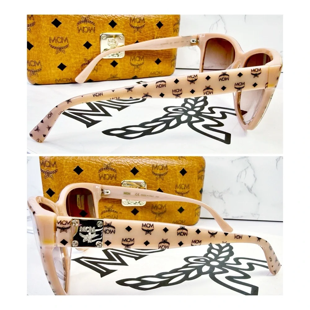 MCM Nude Logo Square Sunglasses
